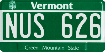 VT license plate NUS626
