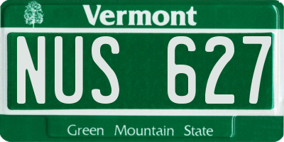 VT license plate NUS627