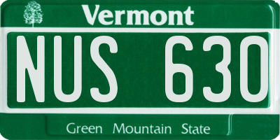 VT license plate NUS630