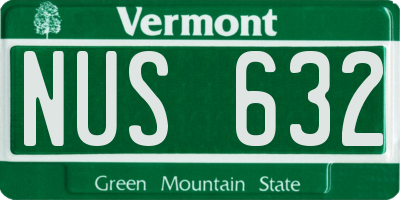 VT license plate NUS632