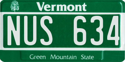 VT license plate NUS634
