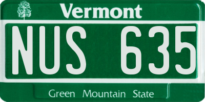 VT license plate NUS635
