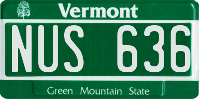 VT license plate NUS636