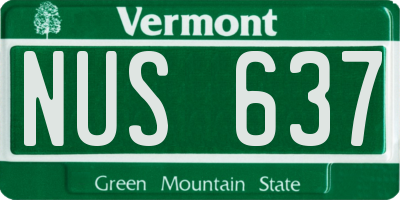 VT license plate NUS637