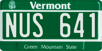 VT license plate NUS641
