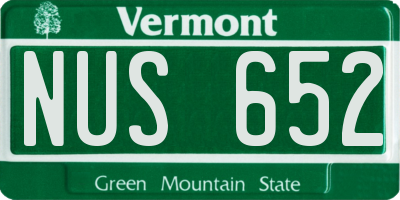 VT license plate NUS652