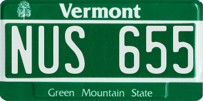 VT license plate NUS655