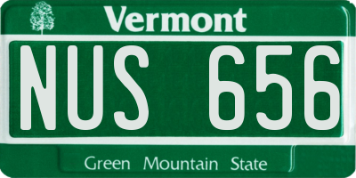 VT license plate NUS656