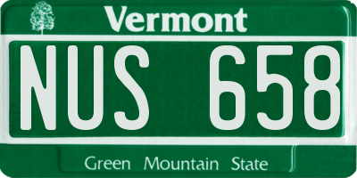 VT license plate NUS658