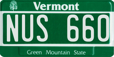 VT license plate NUS660