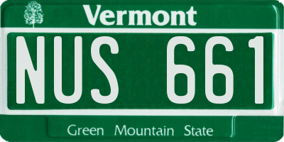 VT license plate NUS661