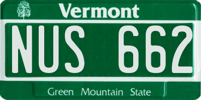 VT license plate NUS662