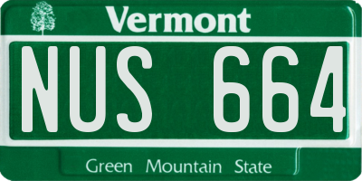 VT license plate NUS664