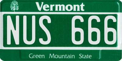 VT license plate NUS666