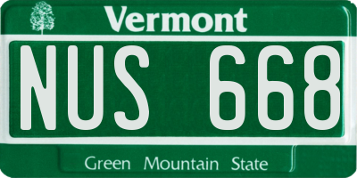 VT license plate NUS668