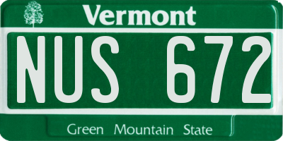 VT license plate NUS672