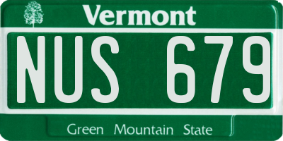 VT license plate NUS679
