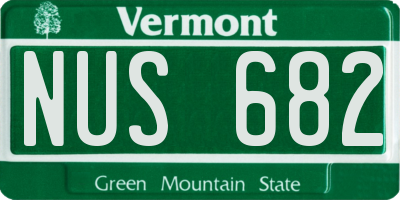 VT license plate NUS682