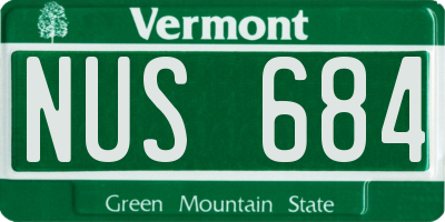 VT license plate NUS684