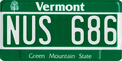 VT license plate NUS686