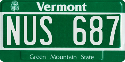 VT license plate NUS687