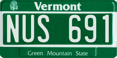VT license plate NUS691