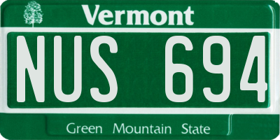VT license plate NUS694