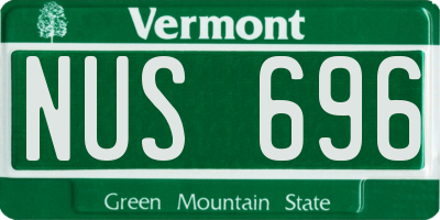 VT license plate NUS696