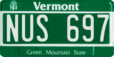 VT license plate NUS697