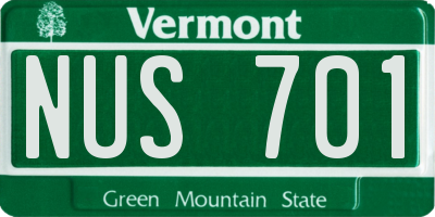 VT license plate NUS701