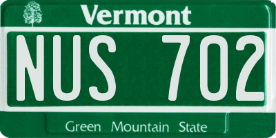 VT license plate NUS702