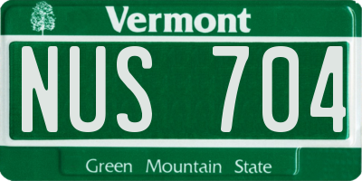 VT license plate NUS704