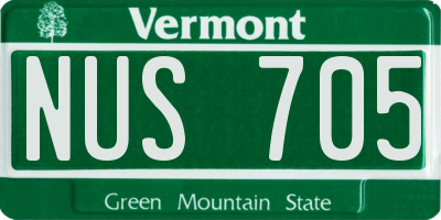VT license plate NUS705