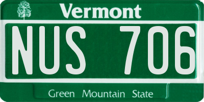 VT license plate NUS706