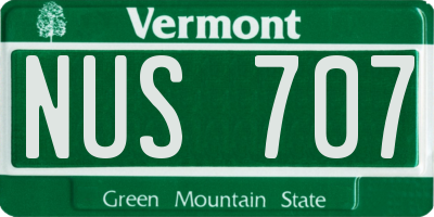 VT license plate NUS707