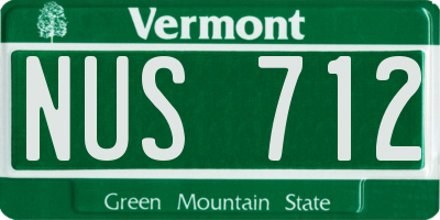 VT license plate NUS712