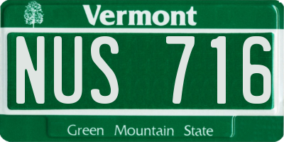 VT license plate NUS716