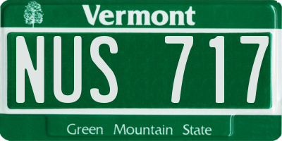 VT license plate NUS717