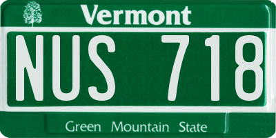 VT license plate NUS718