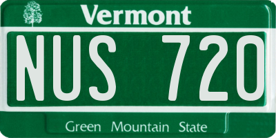 VT license plate NUS720