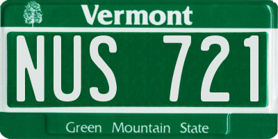 VT license plate NUS721