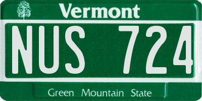 VT license plate NUS724
