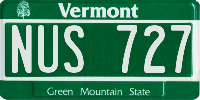 VT license plate NUS727