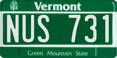 VT license plate NUS731