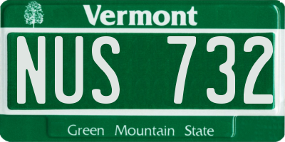 VT license plate NUS732