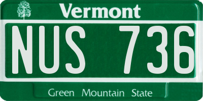 VT license plate NUS736
