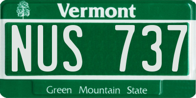 VT license plate NUS737
