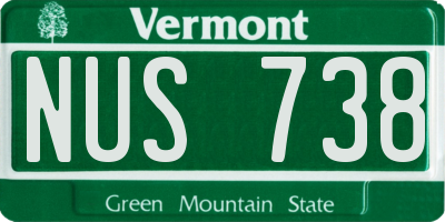 VT license plate NUS738