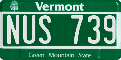 VT license plate NUS739