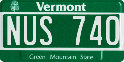 VT license plate NUS740